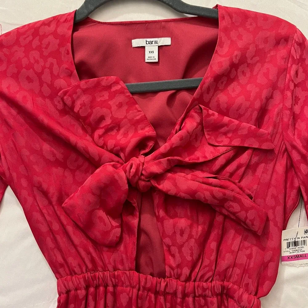 BAR III Pretty in Pink Paint Flare Dress XXS - Picture 2 of 6